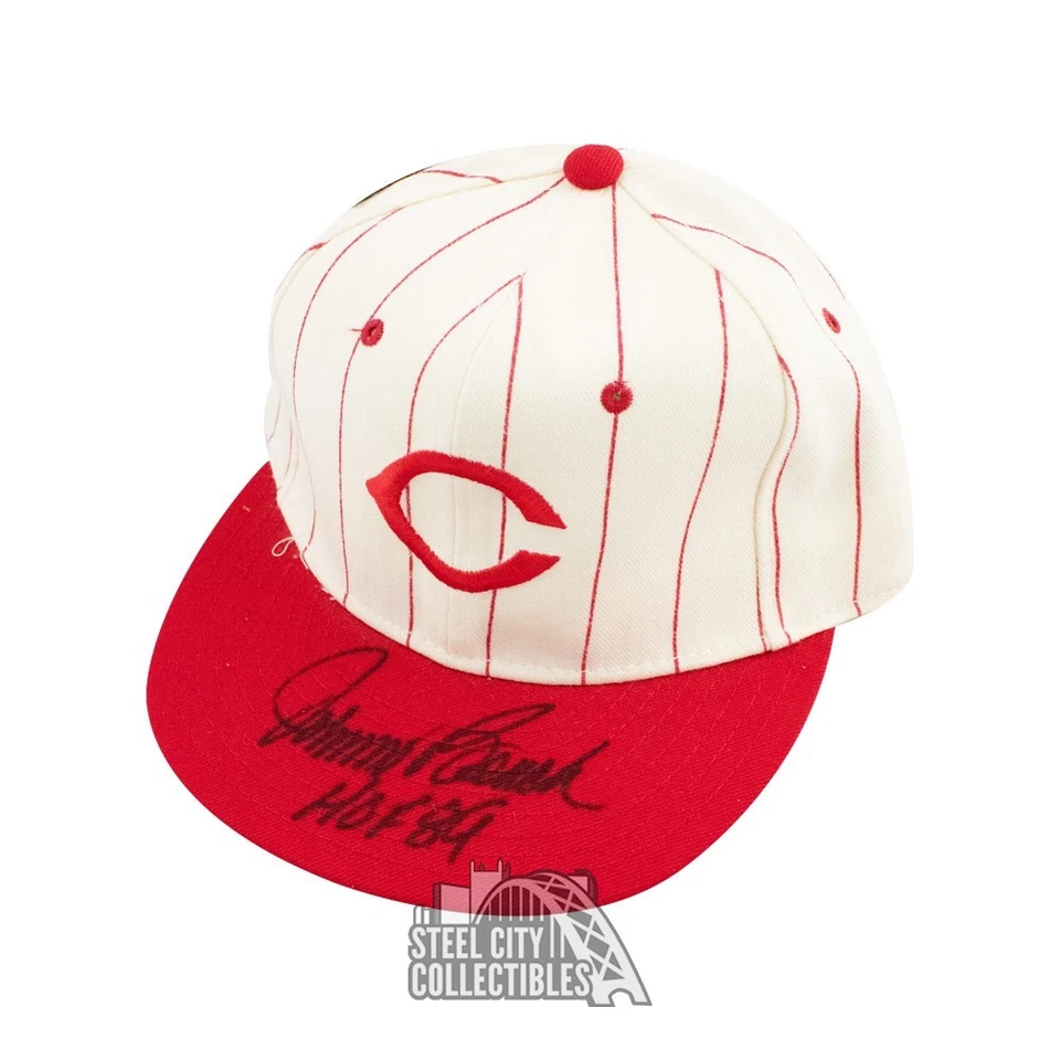 Johnny Bench HOF 89 Autographed Cincinnati Reds Baseball Cap Hat - BAS COA - Image 1 of 1