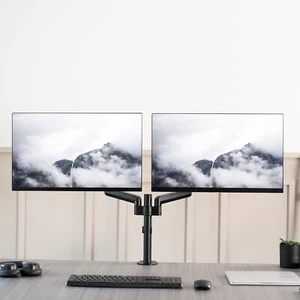 VIVO 17 to 32 inch Dual Pneumatic Monitor Mount, 2 Pneumatic Arms, Adjustable - Picture 1 of 9