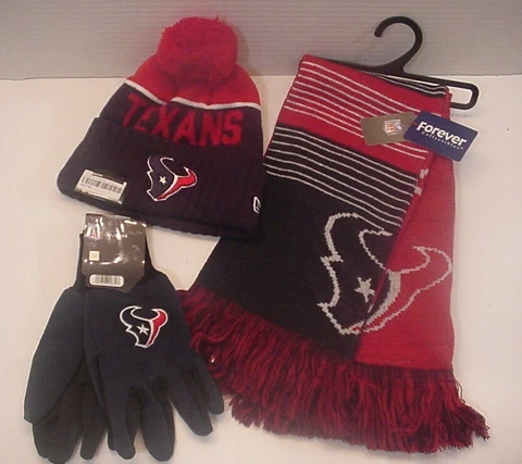 Houston Texans NFL Authentic! Licensed! Team Logo Gifts Cap-Scarf-Gloves (OFSL) Cover