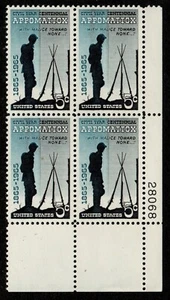 Scott 1182 Civil War Centennial Plate Block Appomattox MNH L1 - Picture 1 of 2