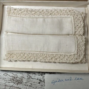 Vintage Antique Sol Tenerife Nanduti Spiderweb Lace Bridal Handkerchief Hankie - Picture 1 of 7