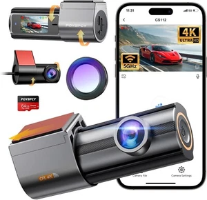 Dash Cam Frontal y Trasera 5GHz WiFi Dashcam con CPL, 4K+1080P Dashcams Dual para C - Imagen 1 de 6