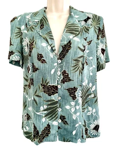 Connected Apparel Women’s Top Sz 12 Y2k Forest Fairy Green Short Sleeve Preppy - Picture 1 of 10