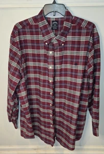 Men's Brooks Brothers Button-down shirt 3XL Burgundy Plaid Shirt - Foto 1 di 5