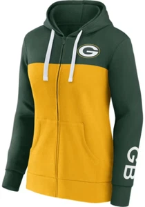 Felpa con cappuccio e zip intera Green Bay Packers Fanatics Take The Field verde/oro donna 3XL - Foto 1 di 12