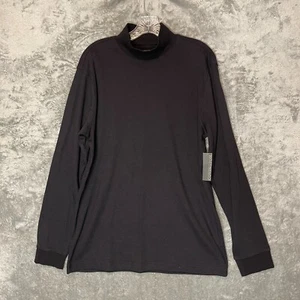 Covington Men Classic Black Stretch Easy Care Mock Neck Long Sleeve Shirt M NWT - Picture 1 of 11