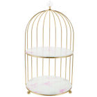  Bird Cage Shaped Holder Iron Double Layer Makeup Perfume Stand Bracket