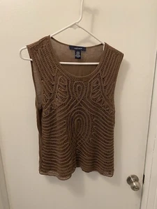 Jones Wear Brown knitted tank top  size L - Picture 1 of 5