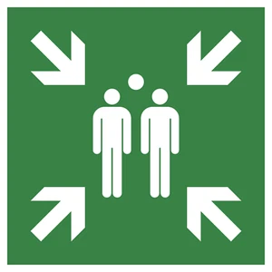 Exacompta Hinweisschild PP, nicht selbstklebend, Sammelplatz 30 cm, Grün, 67120E - Bild 1 von 2