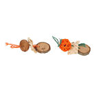 Pine Cones Stand Toy Rattan Balls Hemp Rope Weaving Wood Perch