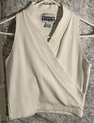 Vintage 80s Croquet Club White Sweater Tank Tennis Attire Women’s L - Image 1 of 2