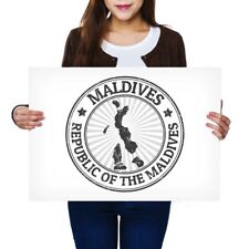 A2 - Repubblica Of Maldives Map Poster 59.4X42cm280gsm(bw) #39808