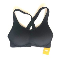 LUCY Runners High Black Racer Back Sports Fitness Bra 34 C *NEW* NWT