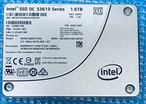 Disque dur Intel SSD DC S3610 1,6 To 2,5" Sata Intel SSDSC2BX016T4K 100% santé - Photo 1/2