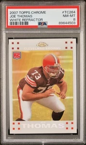 Topps Chrome Rookies 2007/869 White Refractor #TC264 Joe Thomas RC SP HOF PSA 8 - Imagen 1 de 10
