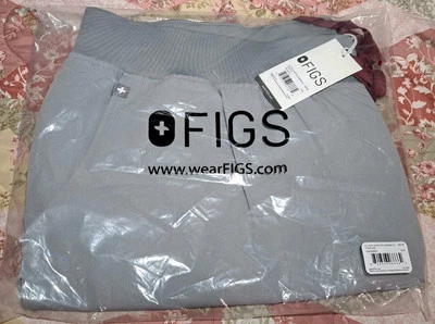 FIGS Womens Zamora Yoga Scrub Pants High Waisted WB 4XLR Cement Gray Grey NWT - Image 1 of 4