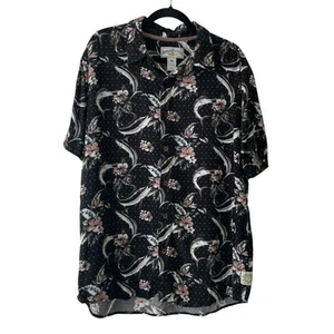 Camisa Hawaiana Margaritaville Para Hombre Negra Floral Manga Corta Botón Isla Talla L - Imagen 1 de 5