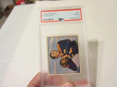 Tobin Rote 1950 Bowman #81 Rookie RC PSA 2 - Image 1 of 4