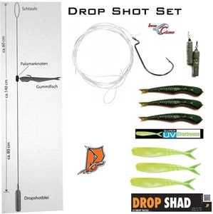 Iron Claw Drop Shot Set Farbe: Motor Oel + Delalande Drop Shad Chartreuse UV - Bild 1 von 1