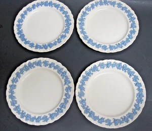 4er Set Wedgwood Queensware Lavendel auf cremefarbenem Muschelrand 8" Salatteller NEU - Bild 1 von 6