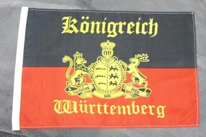 Fahne Flagge Württemberg mit Schrift Furchtlos und treu Stockfahne - 30 x 45 cm - Bild 1 von 2
