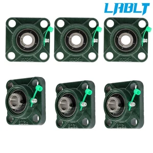 Paquete de 6 cojinetes de brida de bloque de almohada LABLT UCF202-10 5/8" diámetro 4 pernos base sólida - Imagen 1 de 12