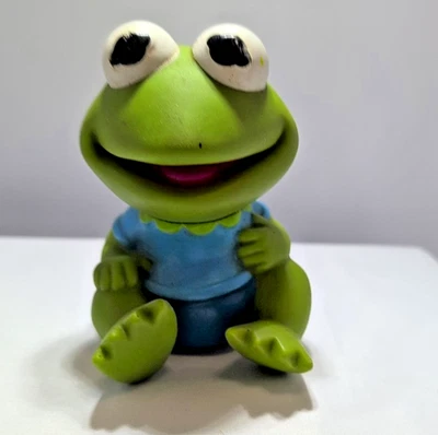 Baby Kermit 1984 Hasbro Goma 4" Alto Juguete Muppets Henson Baño Niño Coleccionar Foto 1 de 4