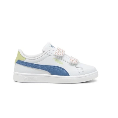Zapatillas informales PUMA Smash 3.0 Fc V sin cordones para niñas pequeñas azules, grises, blancas Sh Foto 1 de 4