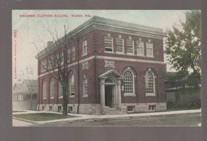 Neenah WISCONSIN c1910 TELEPHONE COMPANY Phone Building nr Appleton WI B2 - Picture 1 of 2