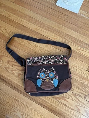 Bongo Floral Patchwork Años 60 70 Pana Dulce Búho Mensajero Boho Bolso Mochila Foto 1 de 4