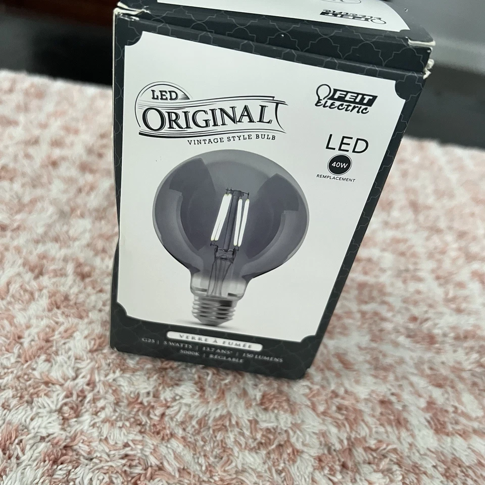 Feit Electric LED Vintage Style Bulb G25 Smoked Glass 40W Replacement - Image 1 of 4