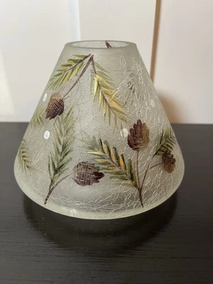 Yankee Candle Crackle Glass Shade Piña Tarro Grande Topper Decoración de Invierno Foto 1 de 4