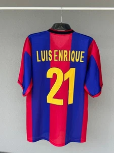 Vintage Barcelona FC 1998-1999 #21 Luis Enrique FCB Retro Replica Jersey Sz L - Picture 1 of 9