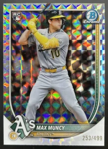 2025 Bowman Chrome Max Muncy RC Geometric Refractor /499 Athletics #90 - Picture 1 of 2