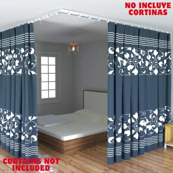 【No incluye cortinas】Pista de cortina de techo curvada flexible flexible (9,8 pies) Foto 1 de 4