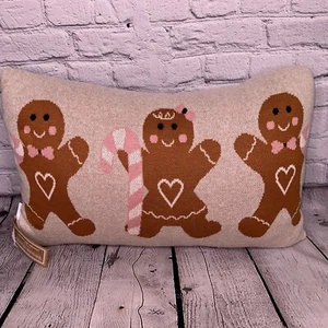 NEU Cupcakes und Kaschmir Weihnachten Lebkuchenmann Kissen rosa braun 23 x 16 - Bild 1 von 2