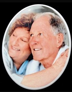 Personalised Memorial Photo Plaque 8cm x 10cm Oval Grave Garden Headstone Sign - Picture 1 of 9