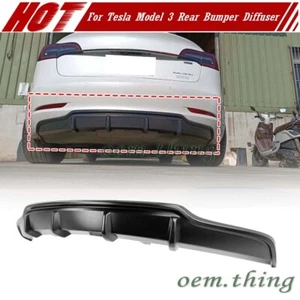 2023 Fit For Tesla Model 3 4D Sedan Rear Bumper Diffuser V Look Unpainted - Picture 1 of 7