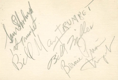 HARRY JAMES ORCHESTRA - AUTOGRAPH WITH CO-SIGNERS Cover