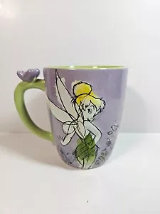 Taza grande rara 12 oz Disney Tinker Bell púrpura/verdes mariposas - Imagen 1 de 8