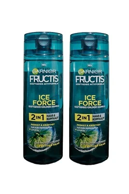 2x Garnier Fructis Ice Force 2 in 1 Shampoo 300ml - Image 1 of 3