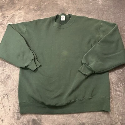 Suéter en blanco Jerzees vintage para hombre grande verde súper sudaderas sudadera hecha en EE. UU. Foto 1 de 4