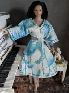Fits tbleague 1/12 Scale. Fern blue Dress. Made in UK π¬π§ - Picture 1 of 3
