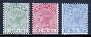 TRINIDAD — SCOTT 68//70 (SG 106//108) — 1883 QV ISSUE — MH — SCV $44.50 - Imagen 1 de 2