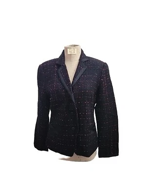 Chaqueta de traje Bob Mackie negra y roja talla 12 Foto 1 de 4