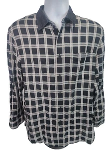 Rag and Bone Button Up Shirt Mens M Cotton Check Long Sleeve Black - Picture 1 of 12