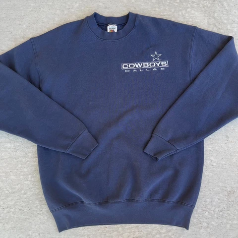 Vintage 90s Dallas Cowboys Crewneck Embroidered Sweatshirt Blue NFL Men's XL Cover