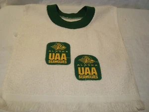 University of Alaska Anchorage Seawolves Handmade/Tea Towel Children's/Baby Bib - Picture 1 of 3