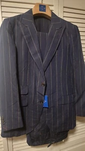Suit Supply Jort Navy Stripe Suit Jacket and Pants Size 38/32 $999.99 - Picture 1 of 7