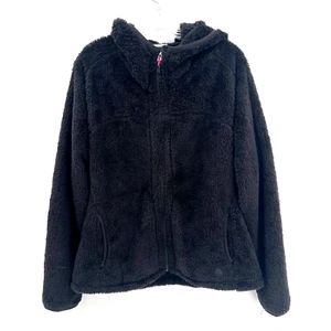 NIKE ACG Womens Sz XL Black Full-Zip Hooded Teddy Fleece Jacket Embroidered Logo - Picture 1 of 7